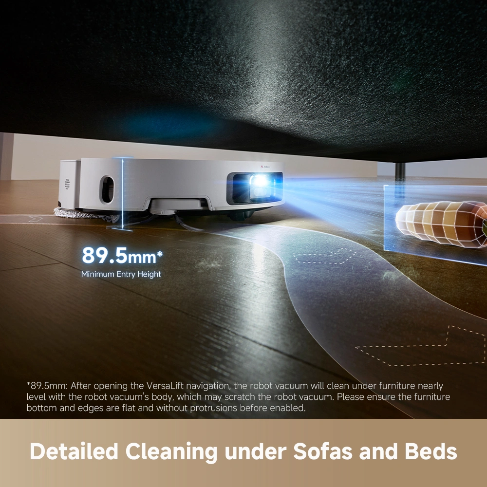 Dreame L50 Pro Ultra VersaLift ნავიგაცია 89.5 მმ სიმაღლით
