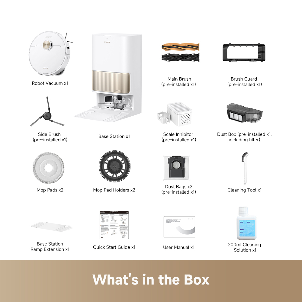 27 Dreame L40s Pro Ultra – съдържание на комплекта и аксесоари