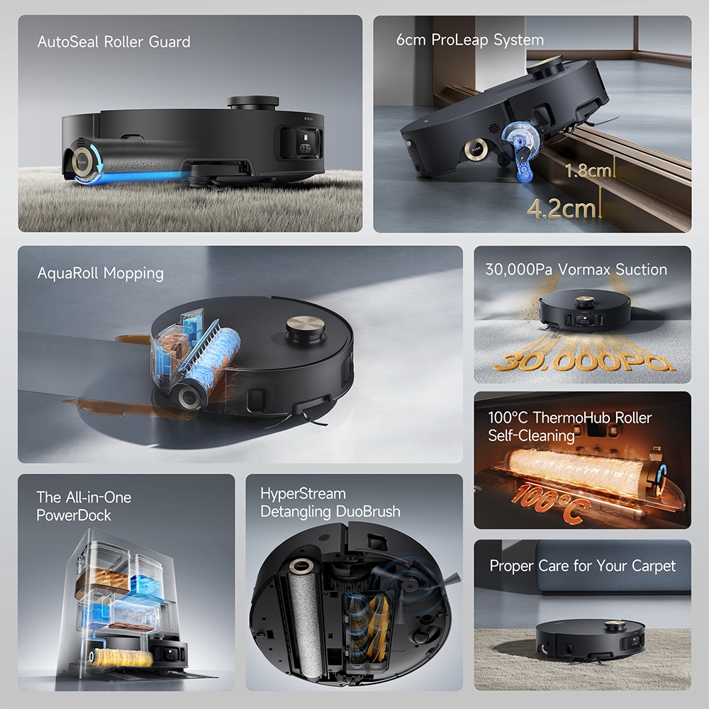 რობოტი მტვერსასრუტი Dreame Aqua10 Roller Black - Image 10