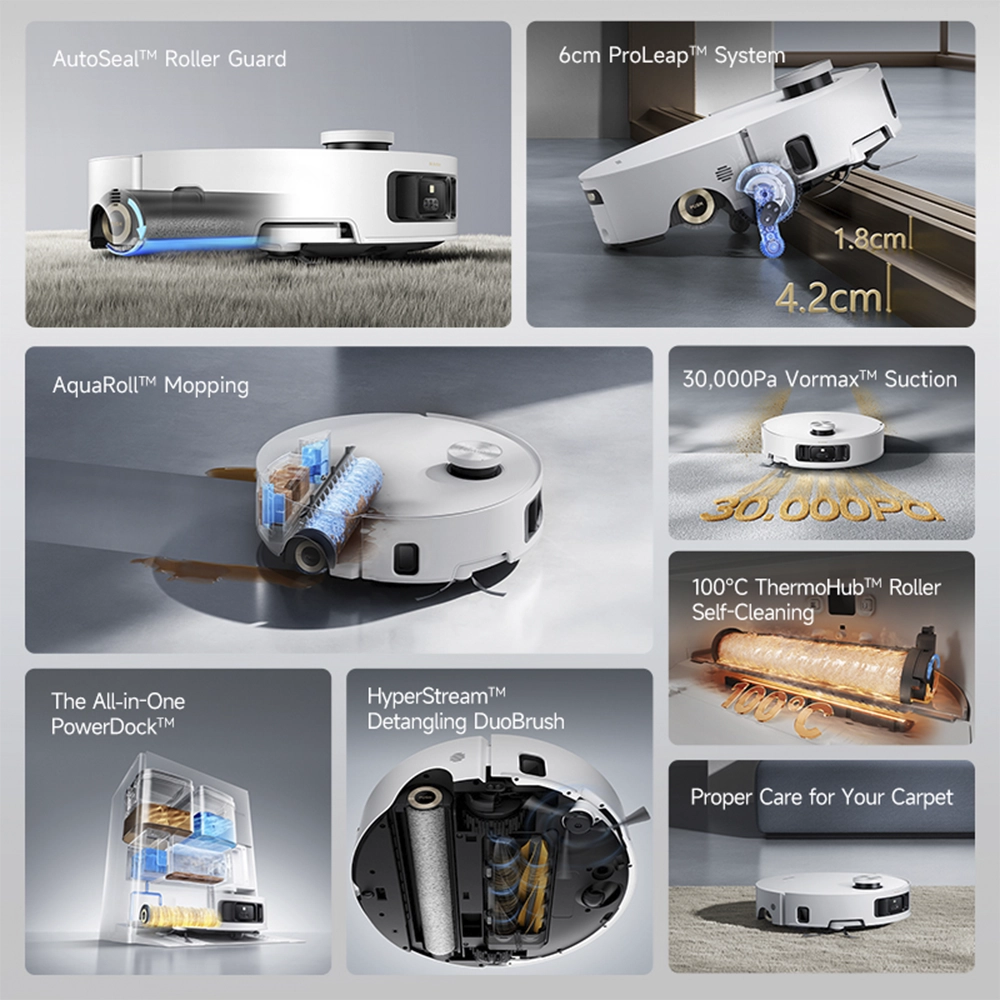 რობოტი მტვერსასრუტი Dreame Aqua10 Roller White - Image 10