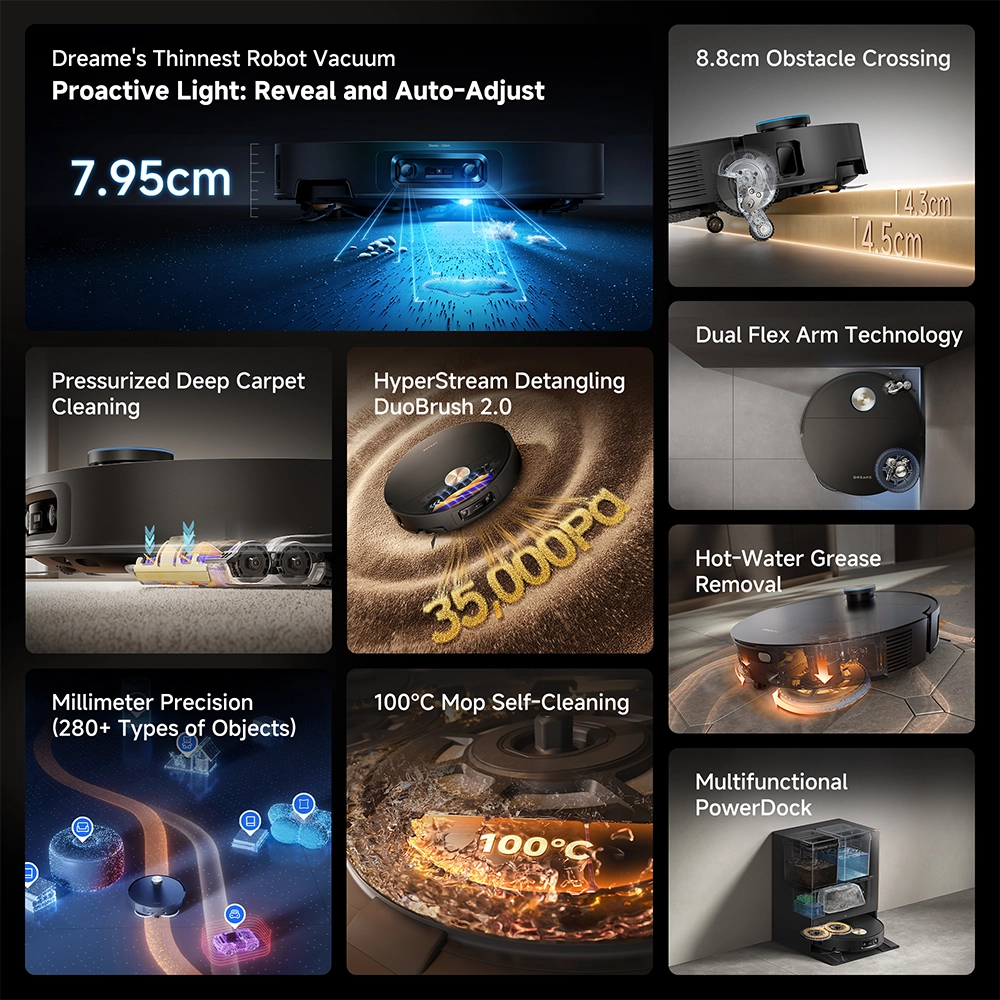 რობოტი მტვერსასრუტი Dreame X60 Ultra Complete Black - Image 13