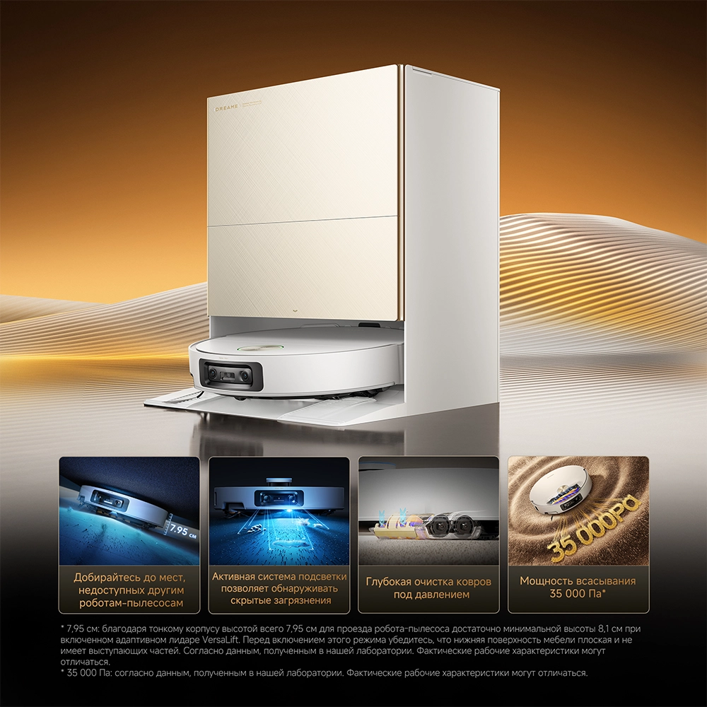 რობოტი მტვერსასრუტი Dreame X60 Ultra Complete White — изображение 2