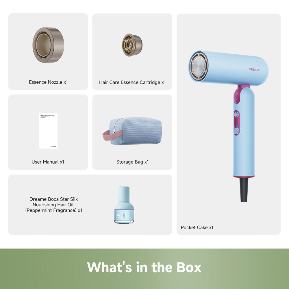 Dreame Pocket Cake Hair Dryer Blue - Image 13