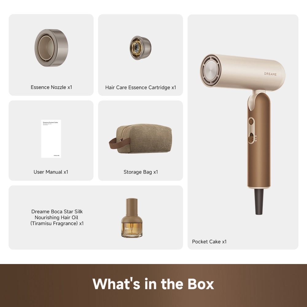 Dreame Pocket Cake Hair Dryer Brown - Image 13