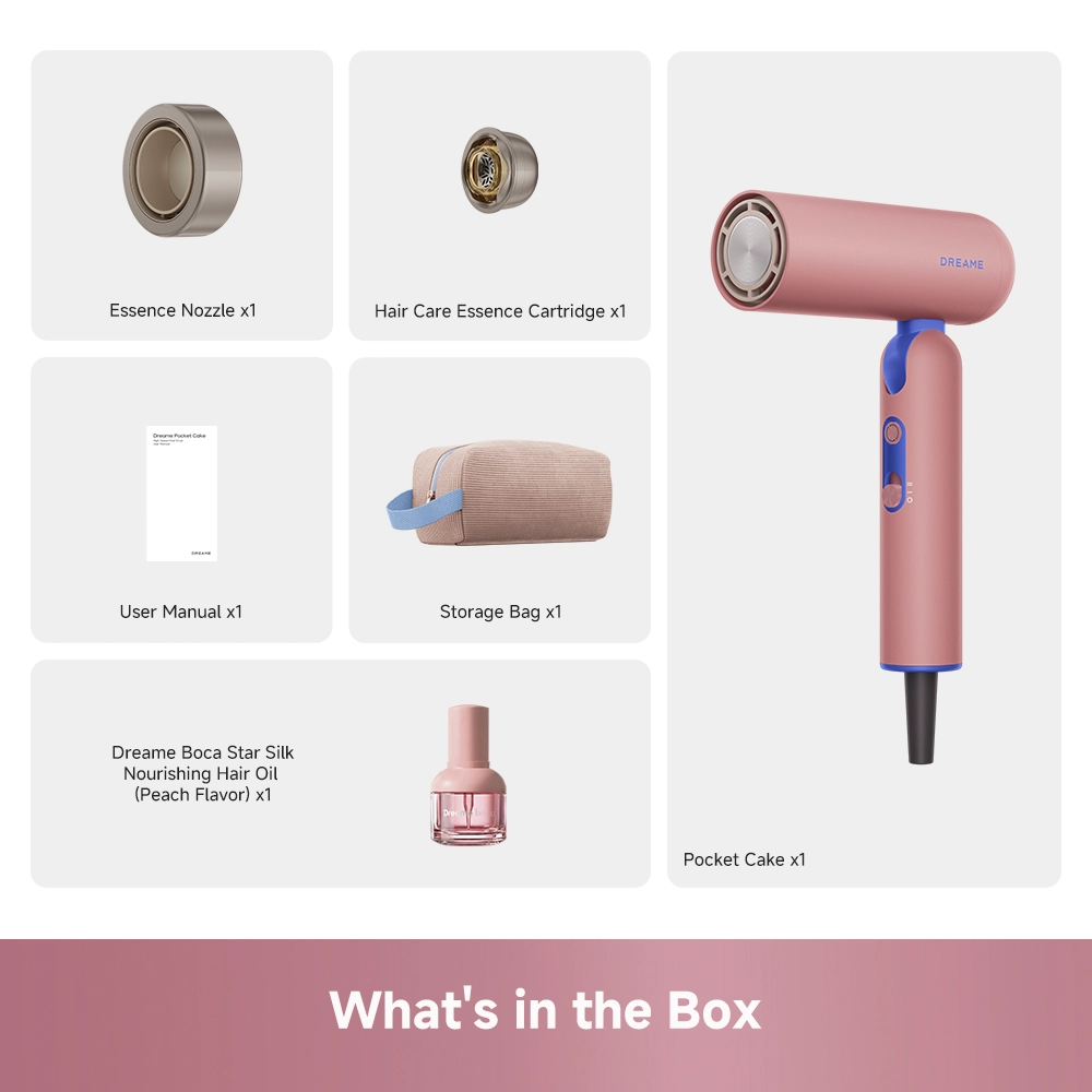 Dreame Pocket Cake Hair Dryer Pink - Image 13