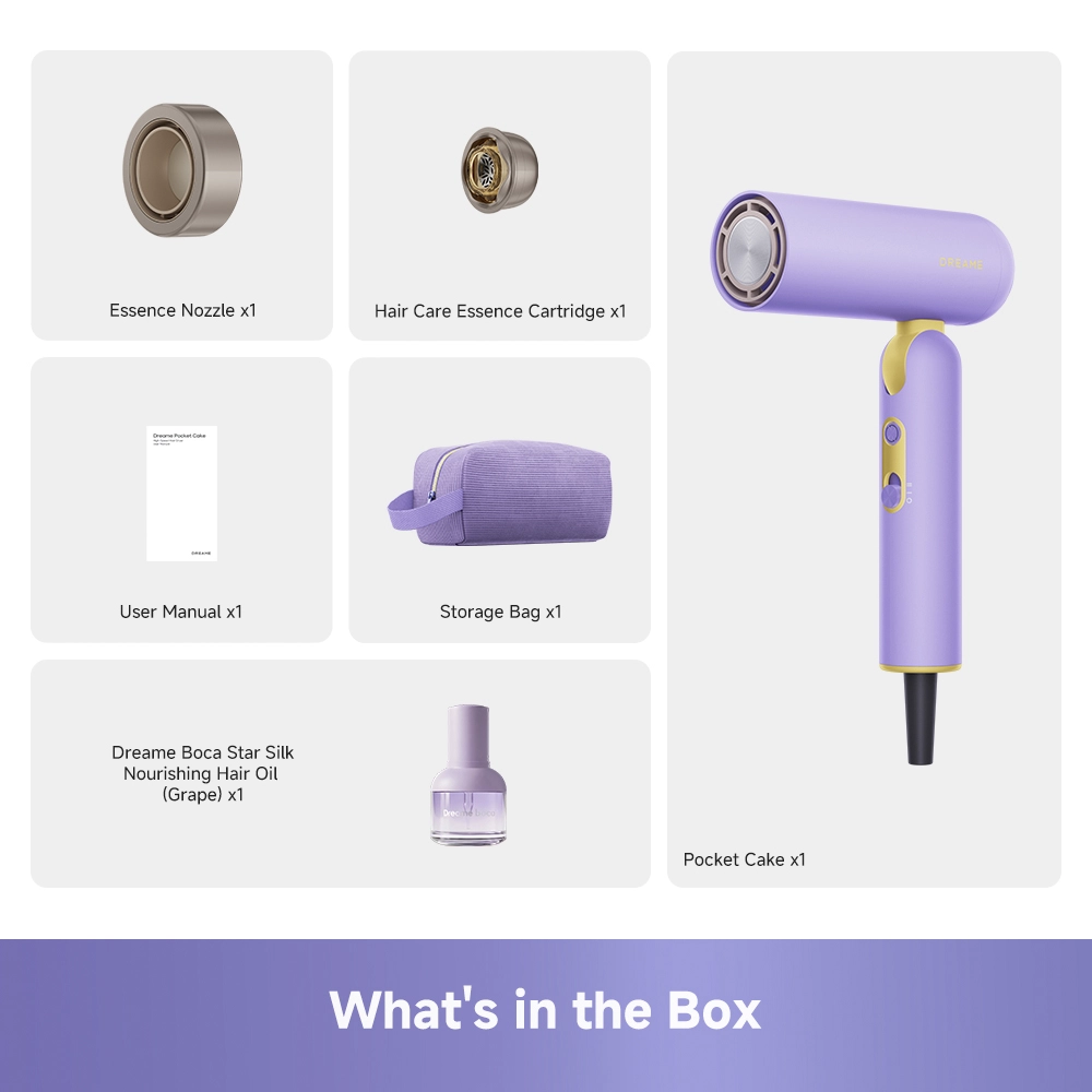 Dreame Pocket Cake Hair Dryer Purple - Image 13