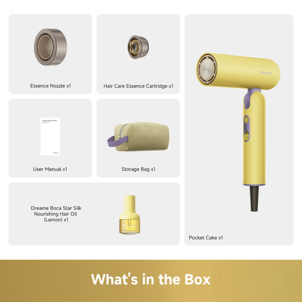 Dreame Pocket Cake Hair Dryer Yellow - Image 13